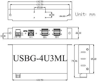 USB 3.0 4-Port Hub Diagran