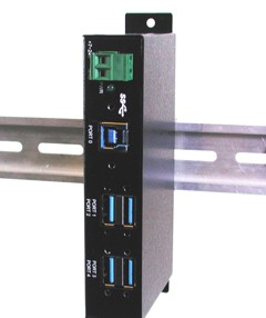 industrial-strength 4-port USB Hub - Din Rail Mount image
