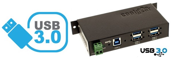 4-Port USB 3.0 Hub Industrial Metal - USBG-4U3ML