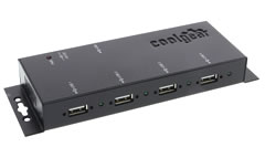 usb 2.0 multi port hub 4 ports with screw lock cable mount