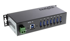 usb 3.0 multi port hub 7 ports with screw lock cable mount